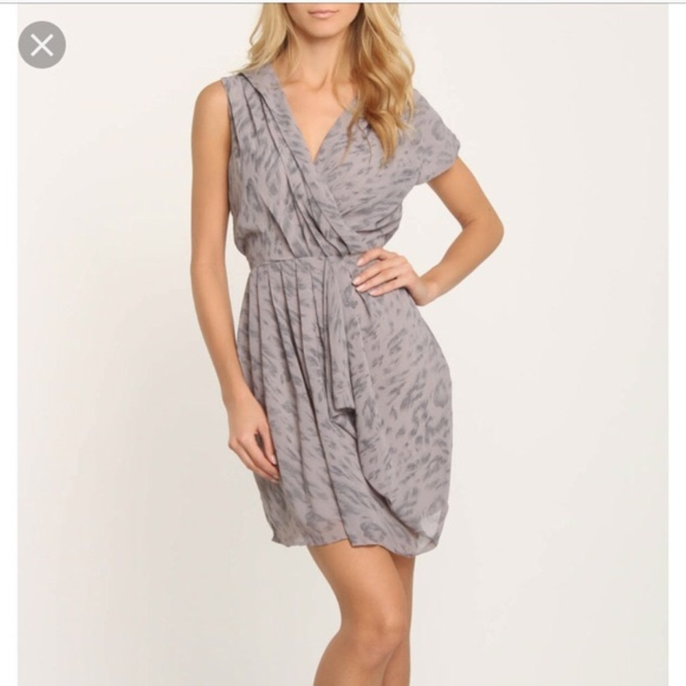 ⭐️ NWT W118 Walter Baker Angela Dress Gray Cheetah XS